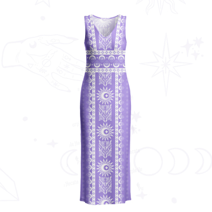 Purplehecate Visionary Sun Crochet Knit Maxi Dress