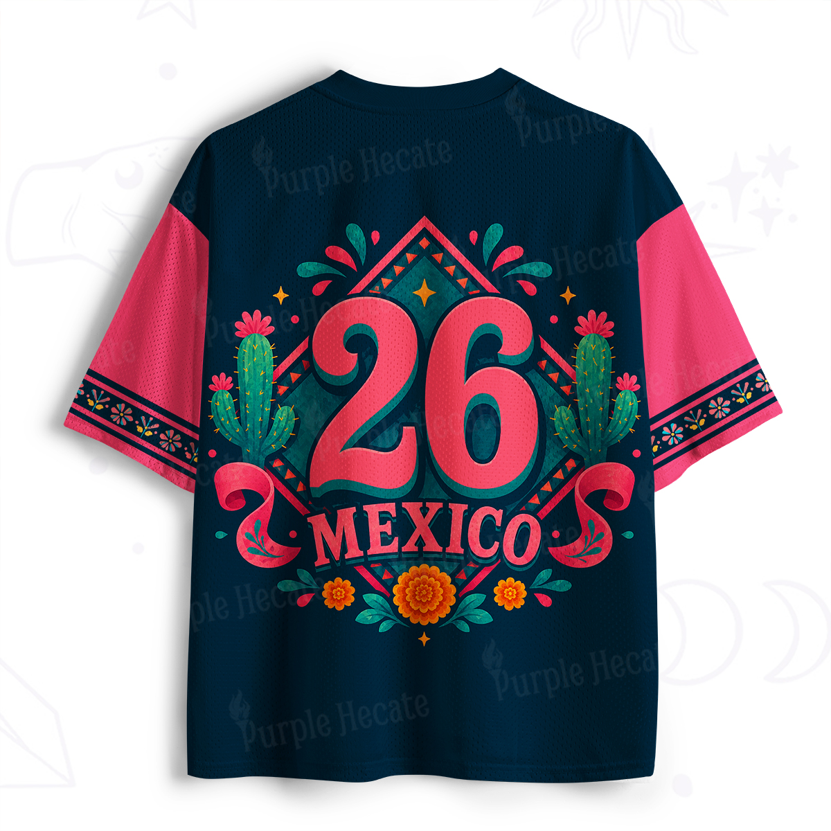 Purplehecate Mexico Cute Axolotl Football Mesh Jersey