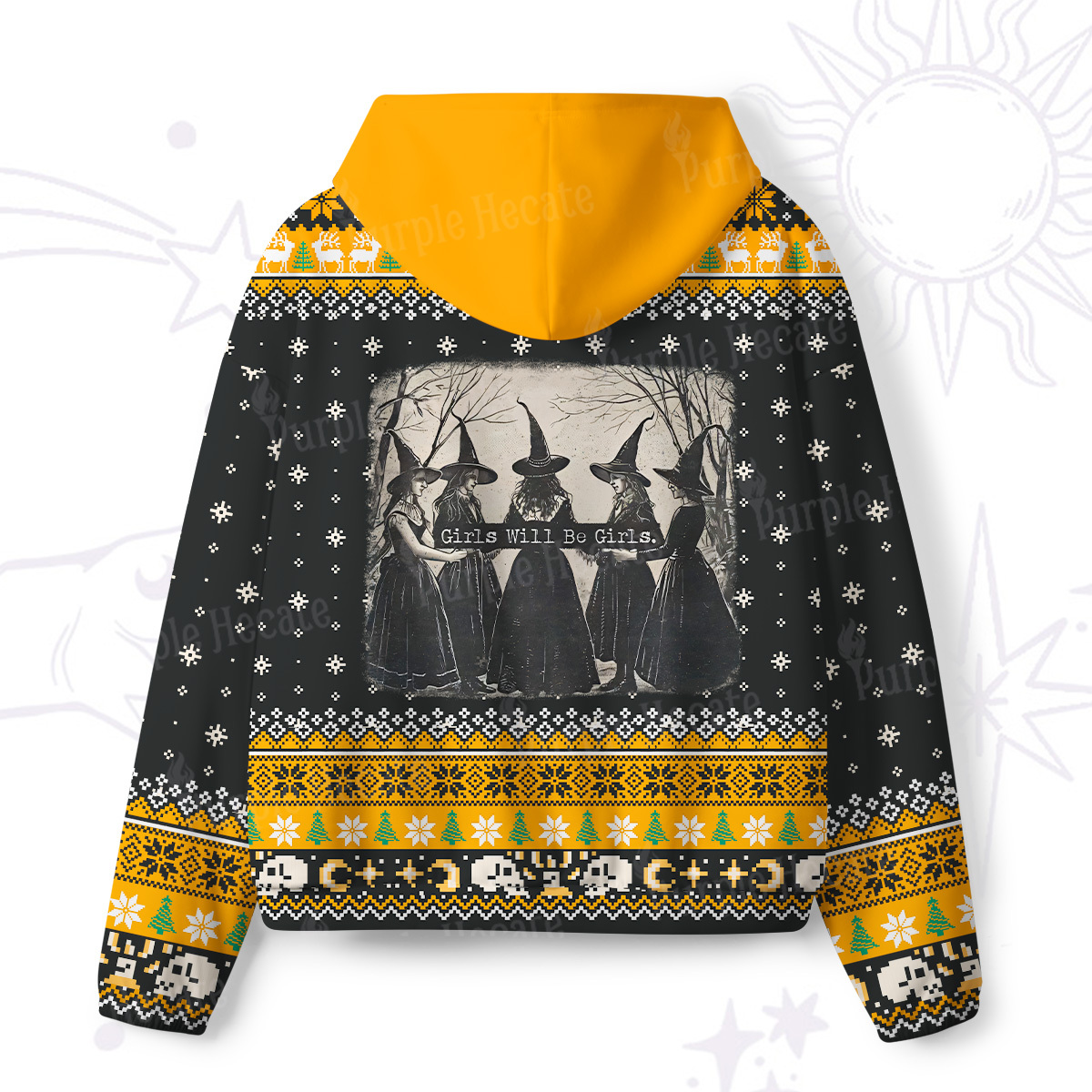 Purplehecate Girls Will Be Girls Witch All-Over Print Hoodie