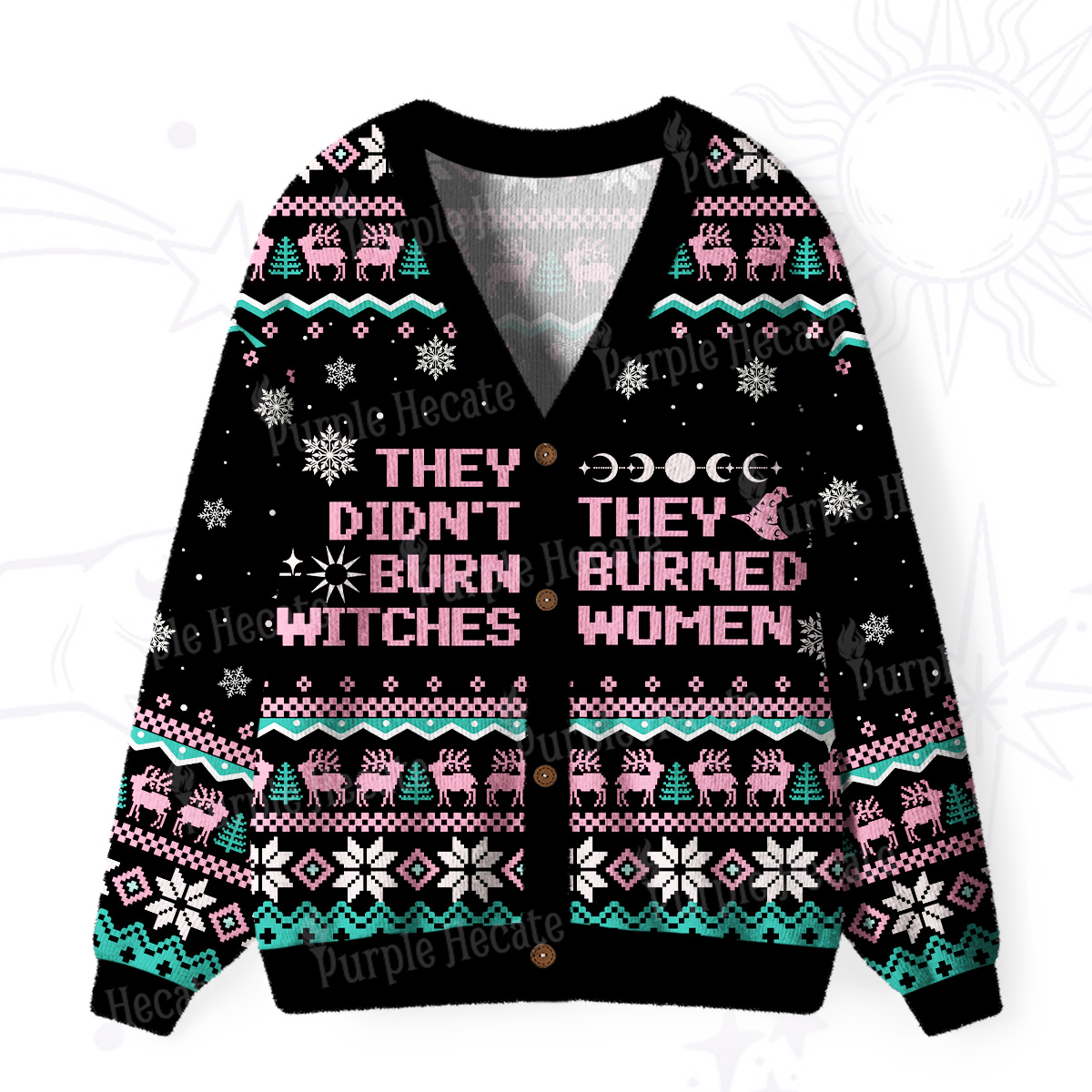 Purplehecate They Didn't Burn Witches They Burned Women Ugly Cardigan Sweaters