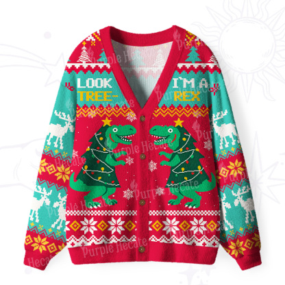 Purplehecate Look Tree I'm A T-Rex Ugly Cardigan Sweaters