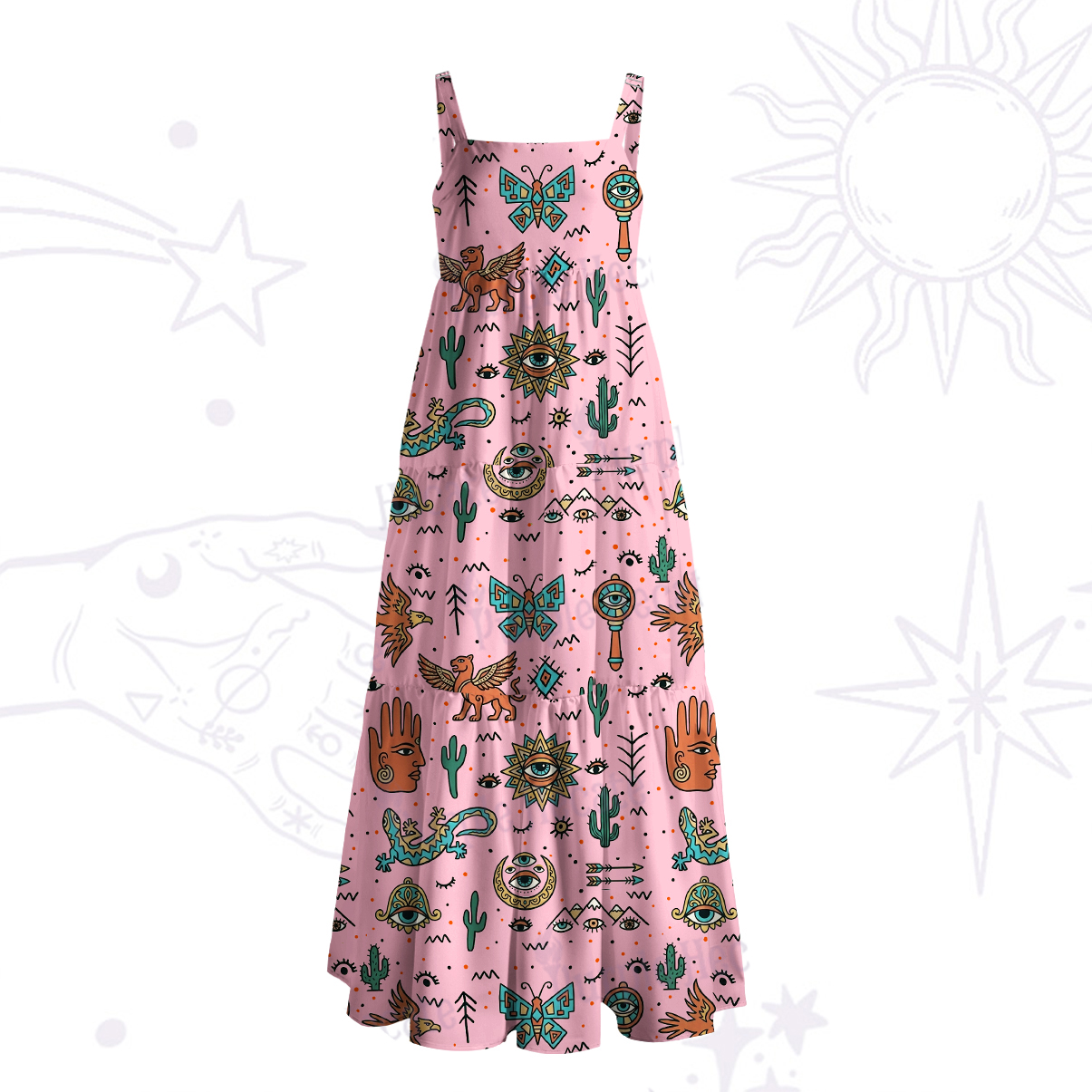 Purplehecate Mystic Desert Spirit Wide Straps Maxi Dress