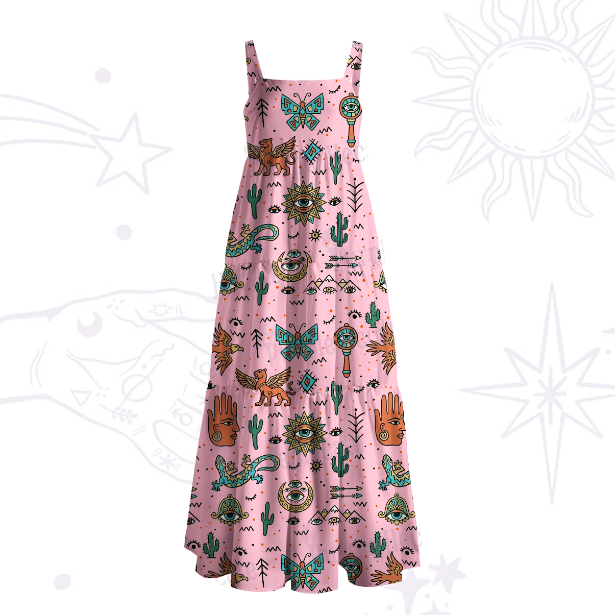 Purplehecate Mystic Desert Spirit Wide Straps Maxi Dress