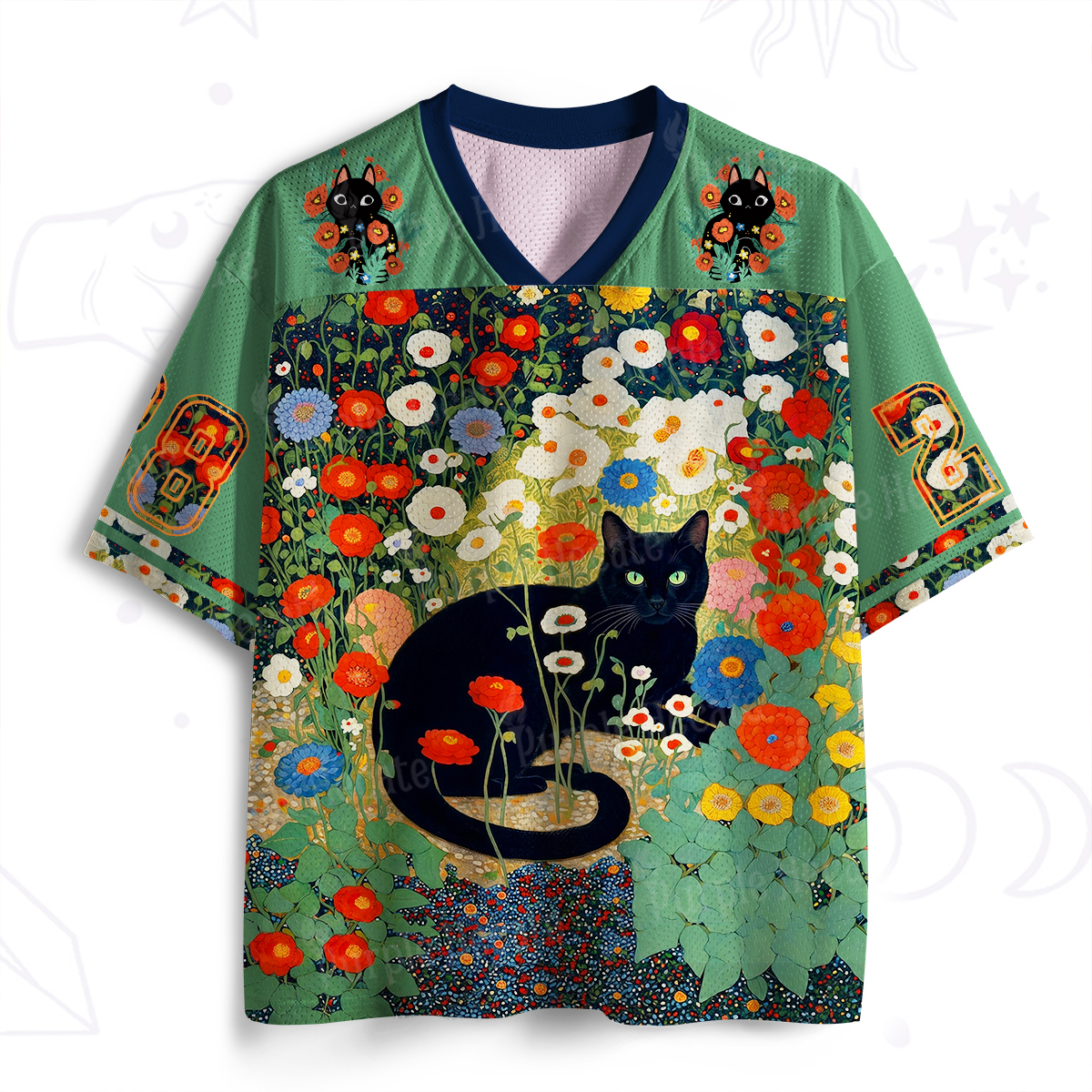 Purplehecate Vintage The Cat in Bloom Mesh Jersey