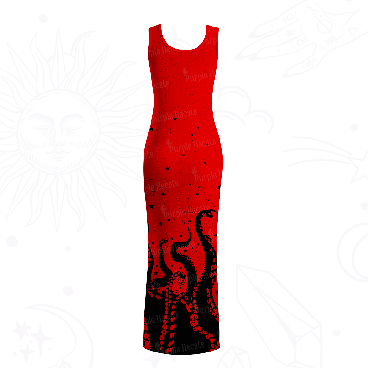 Purplehecate Tentacles of the Deep Mesh Maxi Tank Beach Dress
