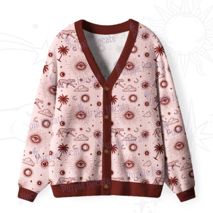 Purplehecate Prehistoric Fantasy Ugly Cardigan Sweaters