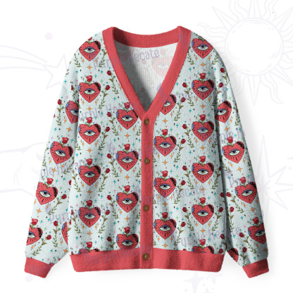 Purplehecate Sacred Heart Ugly Cardigan Sweaters