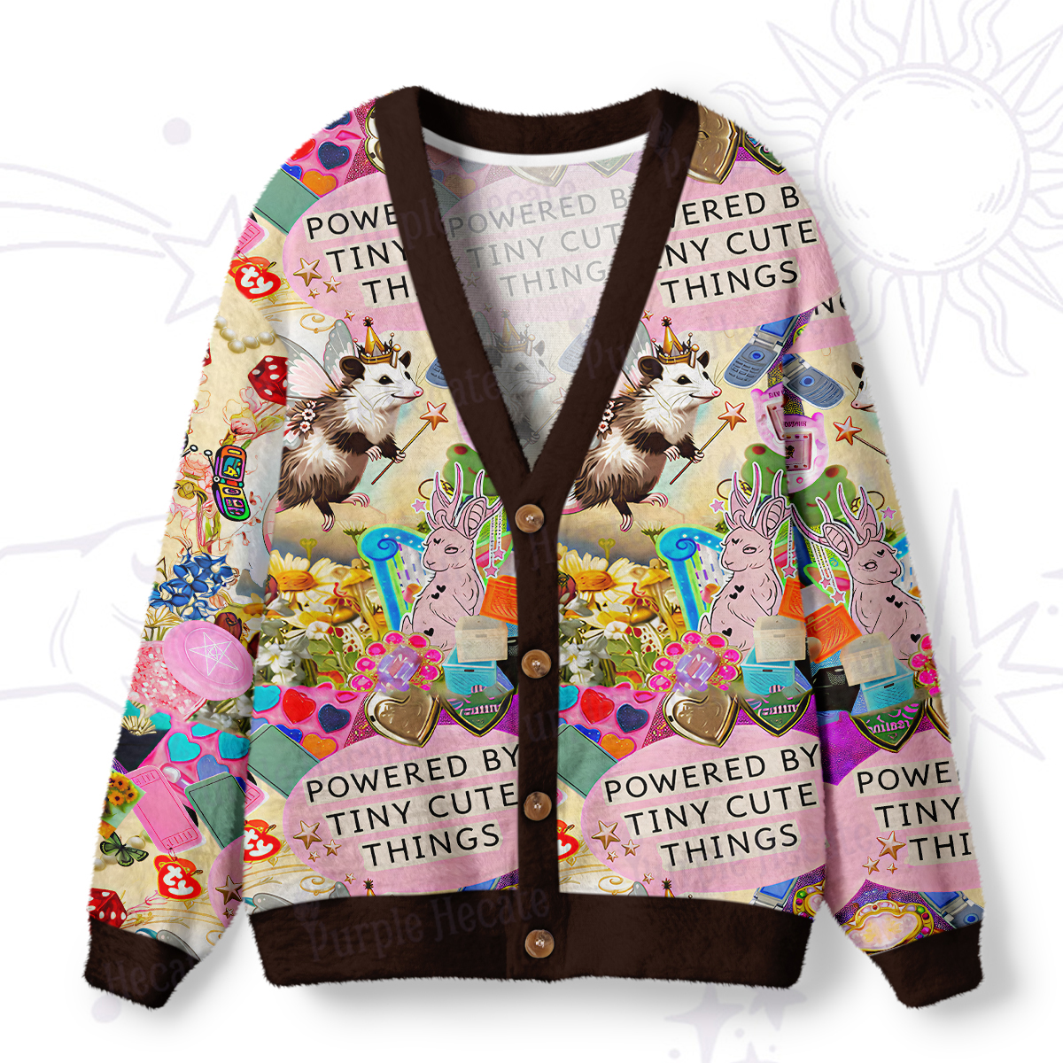 Purplehecate The Opossum Queen's Hoard Ugly Cardigan Sweaters