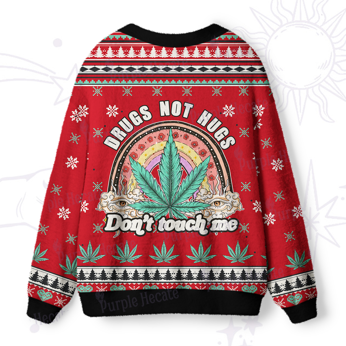 Purplehecate Drugs Not Hugs Ugly Cardigan Sweaters