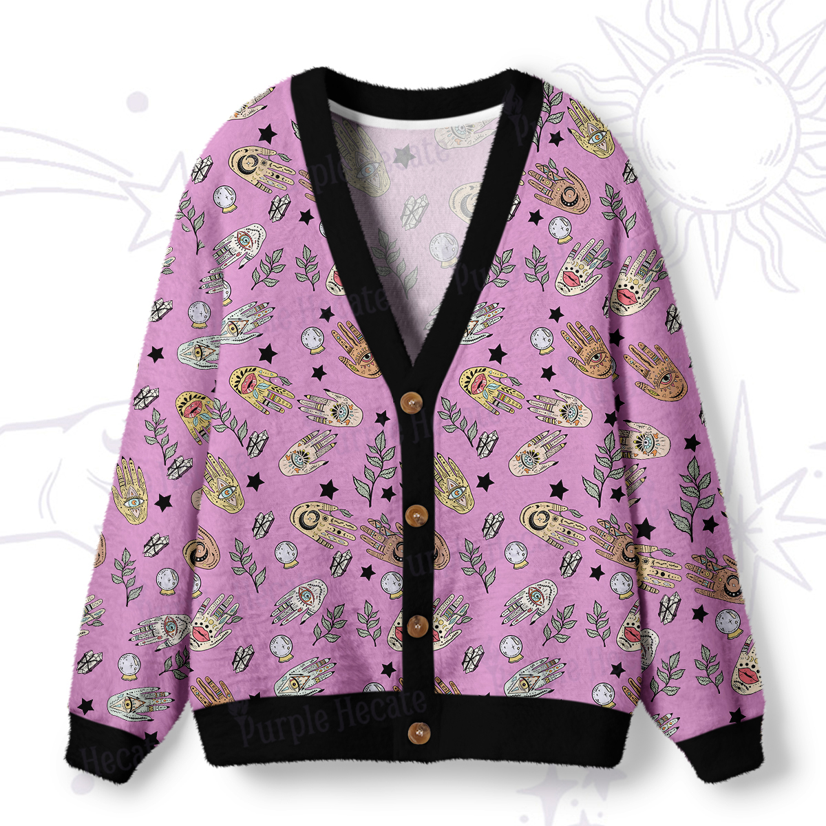 Purplehecate Helping Hands Ugly Cardigan Sweaters