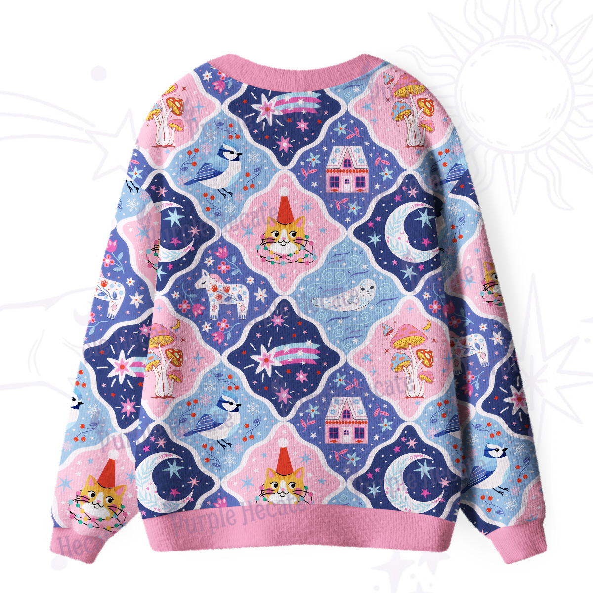 Purplehecate Dreamy Moonlight Fairy Tale Ugly Cardigan Sweaters