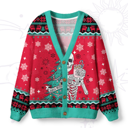 Purplehecate Sorta Merry Sorta Scary Christmas Ugly Cardigan Sweaters