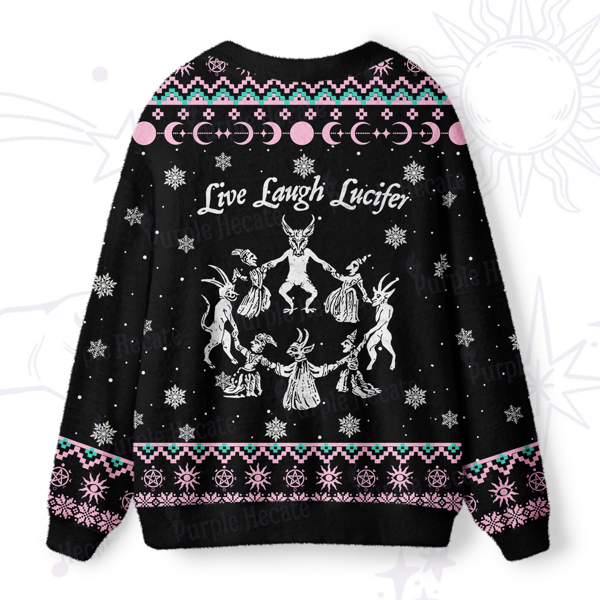 Purplehecate Live Laugh Lucifer Ugly Cardigan Sweaters
