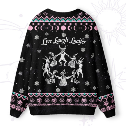 Purplehecate Live Laugh Lucifer Ugly Cardigan Sweaters