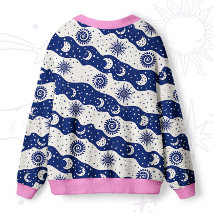 Purplehecate Starry Tides Ugly Cardigan Sweaters
