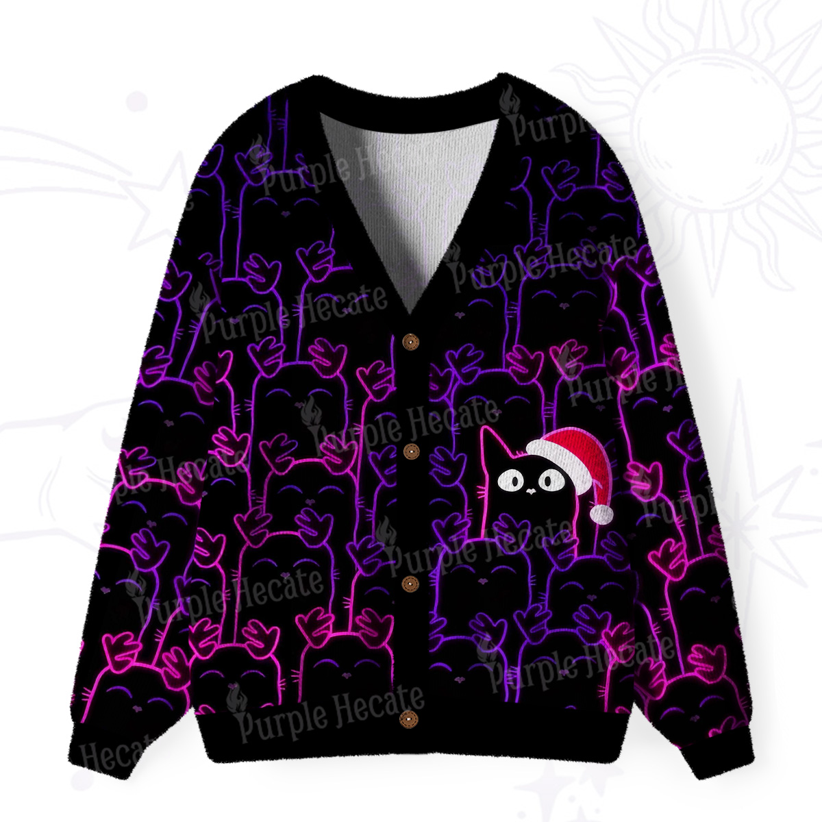 Purplehecate Reindeer Was Sold Out Christmas  Ugly Cardigan Sweaters