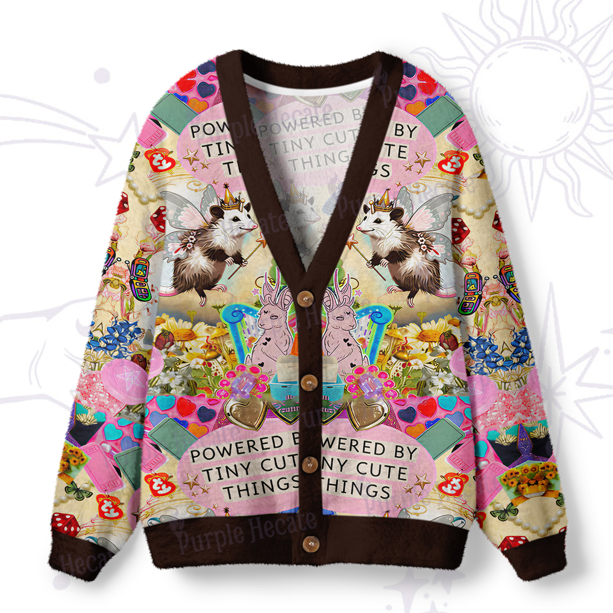 Purplehecate The Opossum Queen's Hoard Ugly Cardigan Sweaters