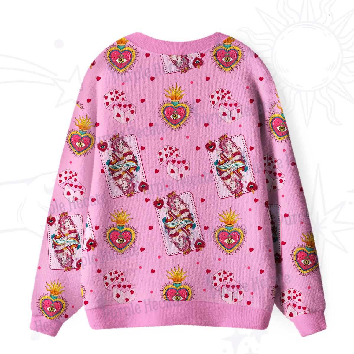 Purplehecate Queen of Hearts Ugly Cardigan Sweaters