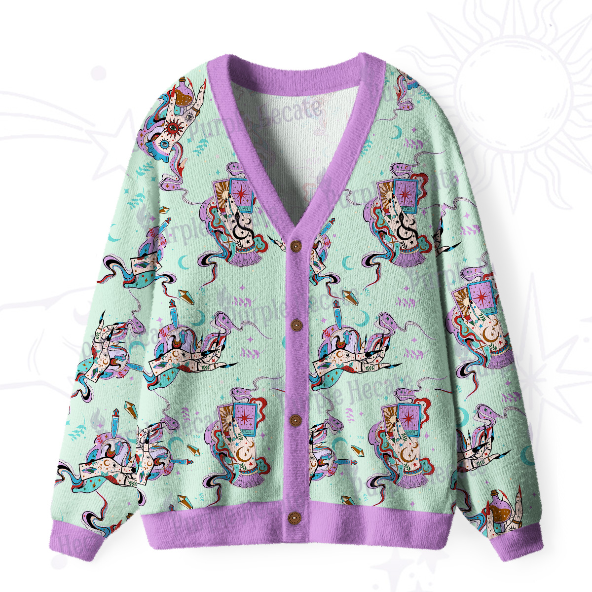 Purplehecate Astrological Secrets Ugly Cardigan Sweaters