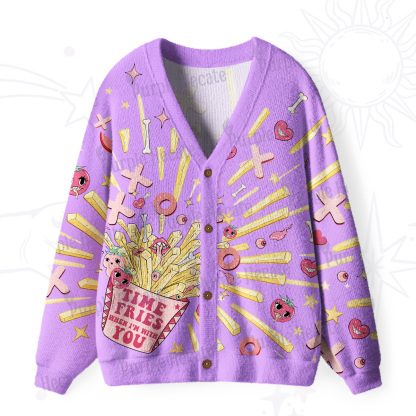 Purplehecate Time Fries When I'm With You Ugly Cardigan Sweaters