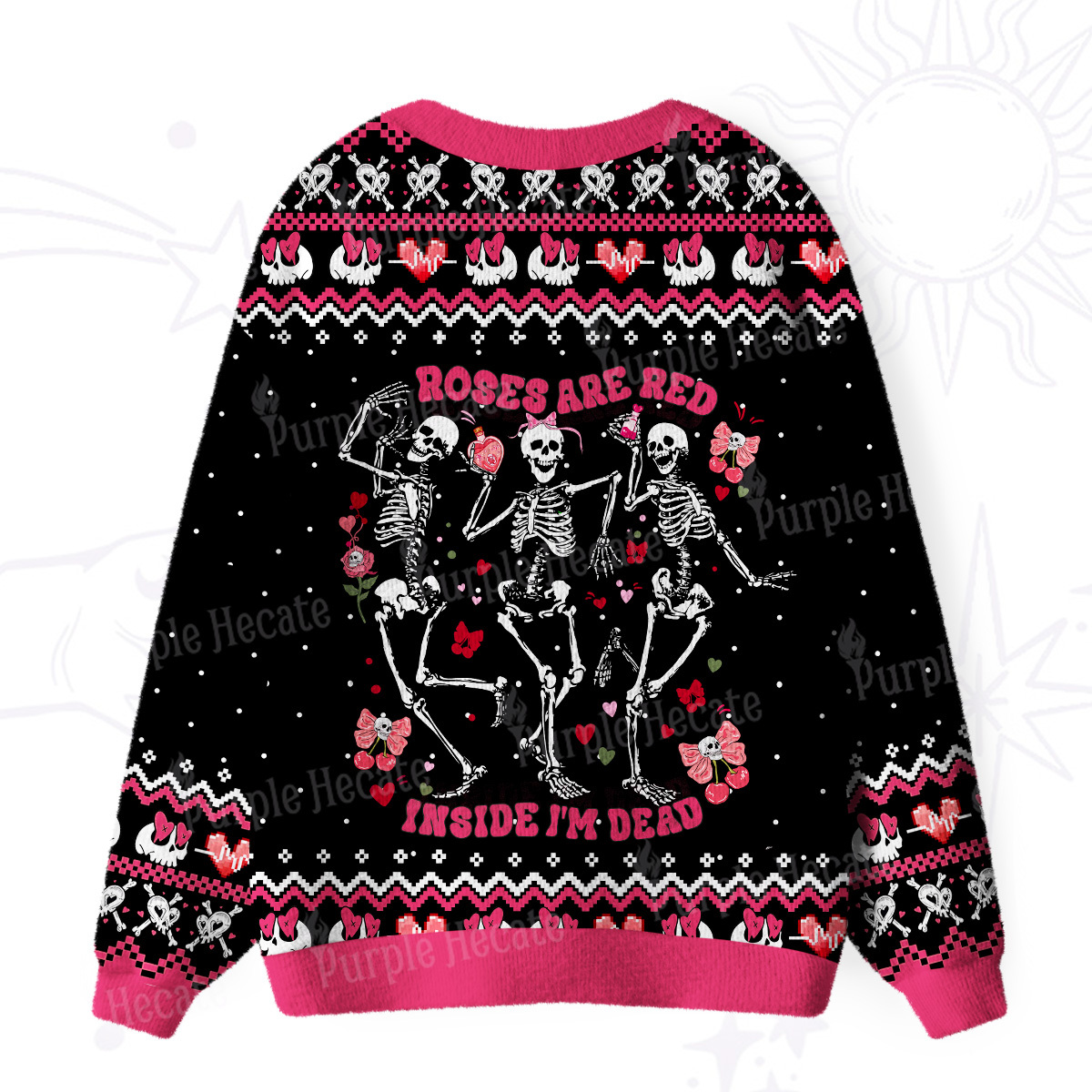Purplehecate Purplehecate Roses Are Red Inside I'm Dead Ugly Cardigan Sweaters