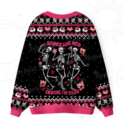 Purplehecate Purplehecate Roses Are Red Inside I'm Dead Ugly Cardigan Sweaters