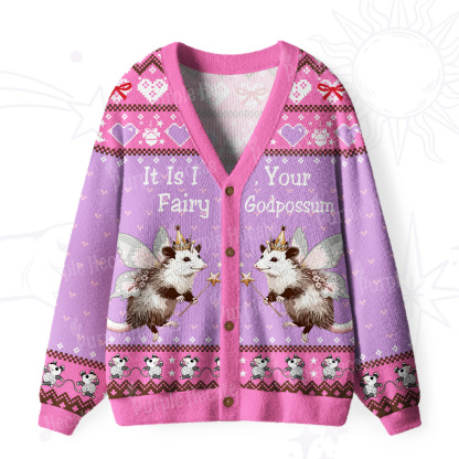 Purplehecate It Is I Your Fairy Godpossum Ugly Cardigan Sweaters