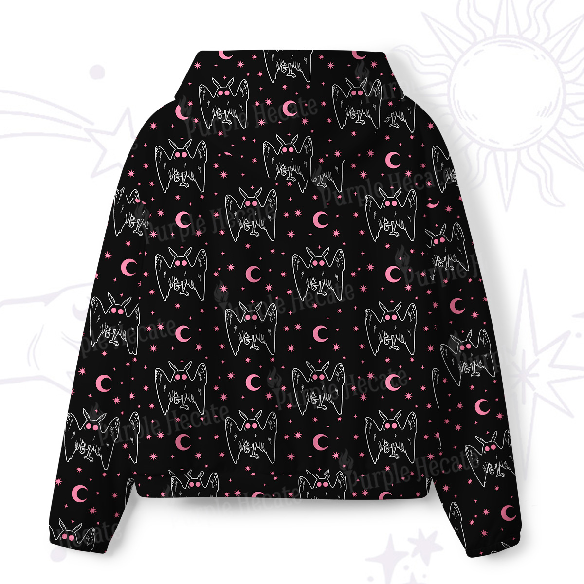 Purplehecate Witchy Mothman Night All-Over Print Hoodie