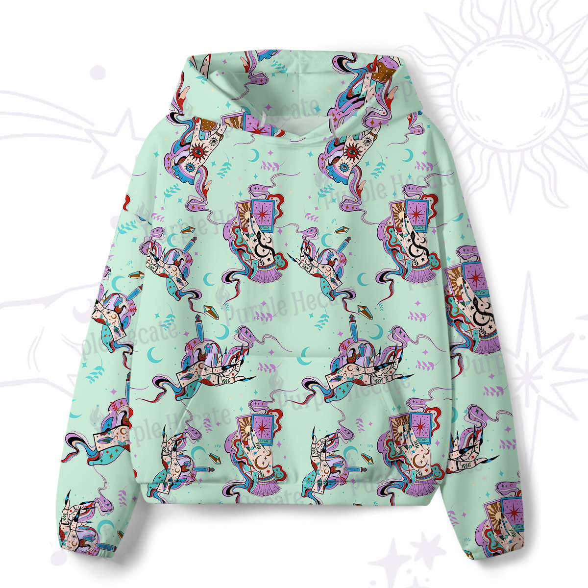 urplehecate Astrological Secrets All-Over Print Hoodie