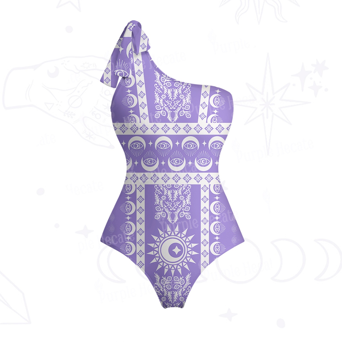Purplehecate Visionary Sun One-Shoulder One-Piece Swimsuit