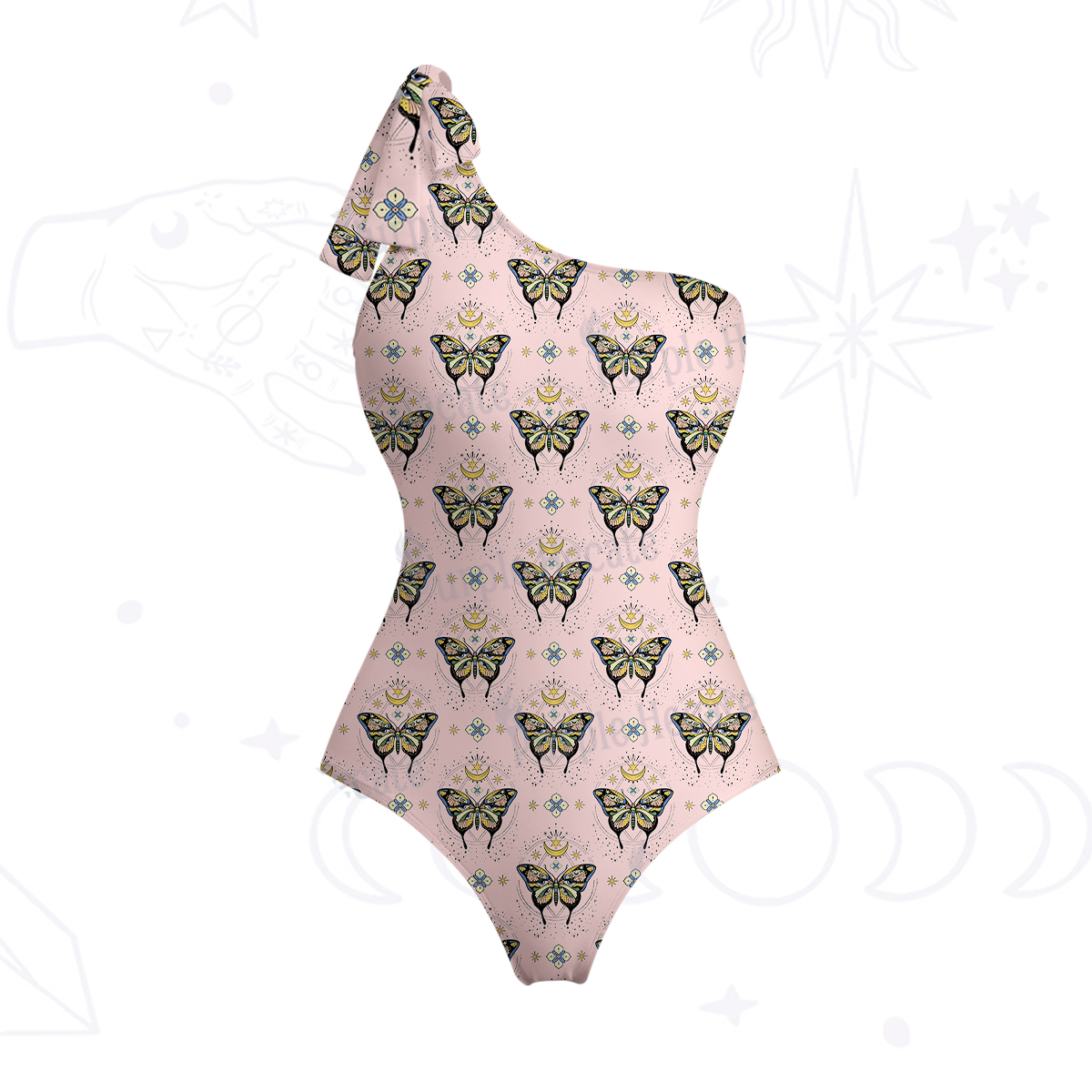 Purplehecate I Am Opening One-Shoulder One-Piece Swimsuit