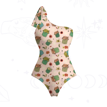 Purplehecate The Pickles One-Shoulder One-Piece Swimsuit