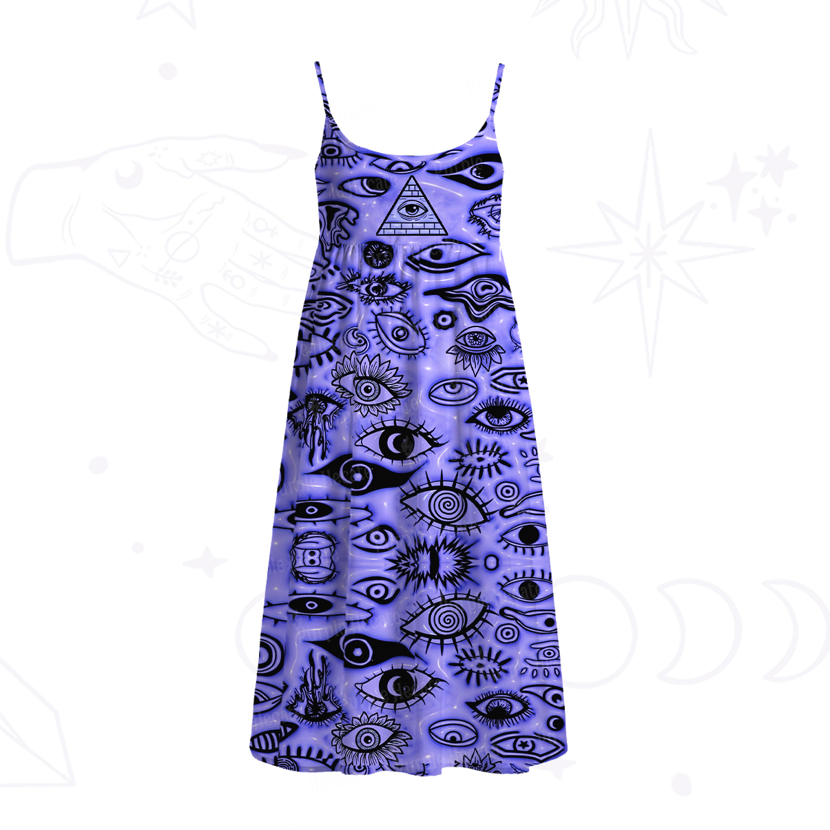 [Copy]Purplehecate Mystic Mermaid Lagoon Spaghetti Strap Midi Dress