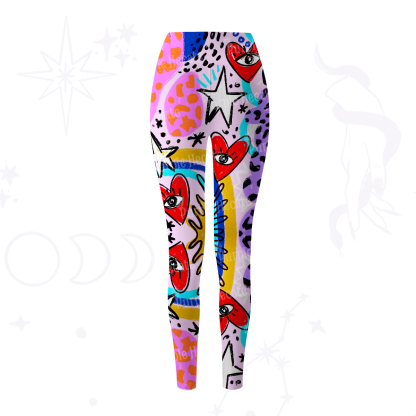 Purplehecate Cosmic Love Eyes Graffiti Yoga Pants