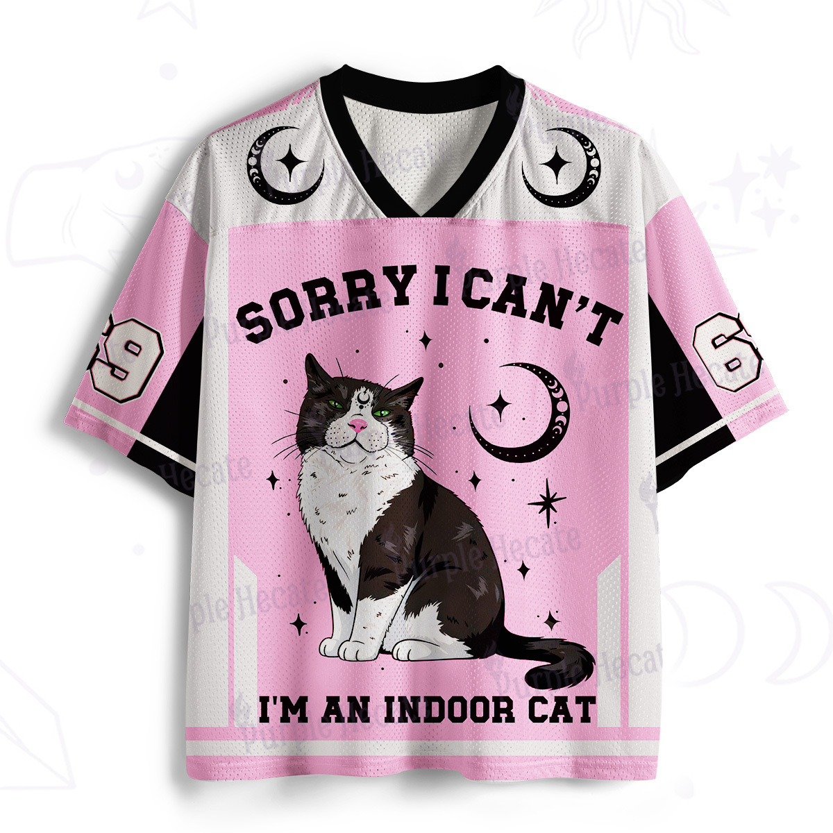 Purplehecate Sorry I Can't Go I'm an Indoor Cat Mesh Jersey