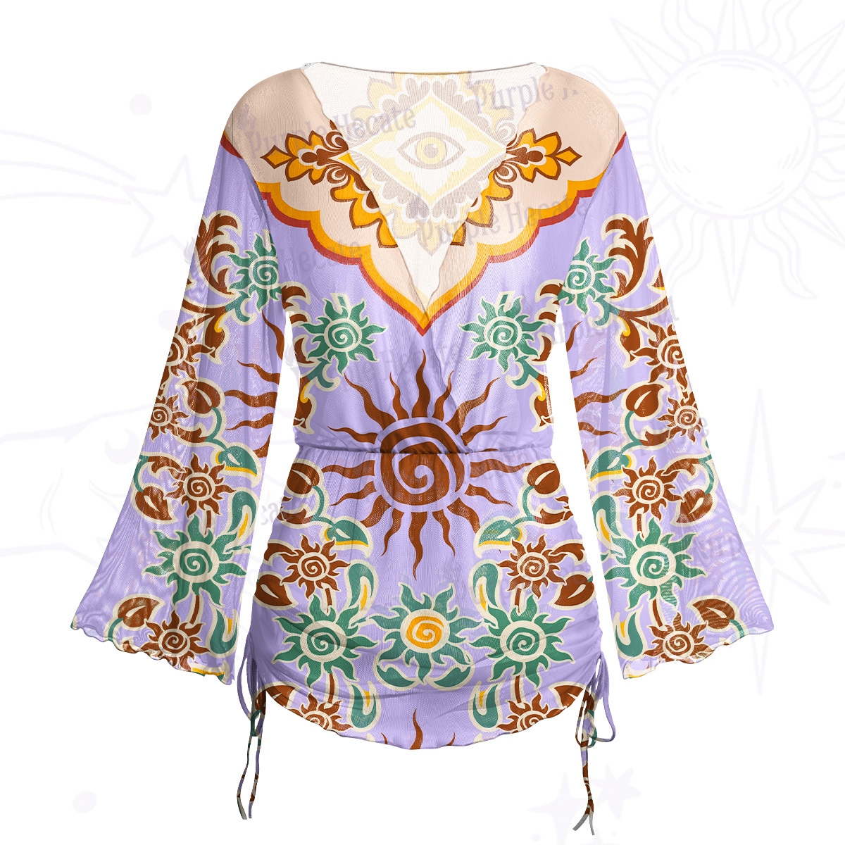 Purplehecate Solar Whispers Witch Mesh Cover Up Dress