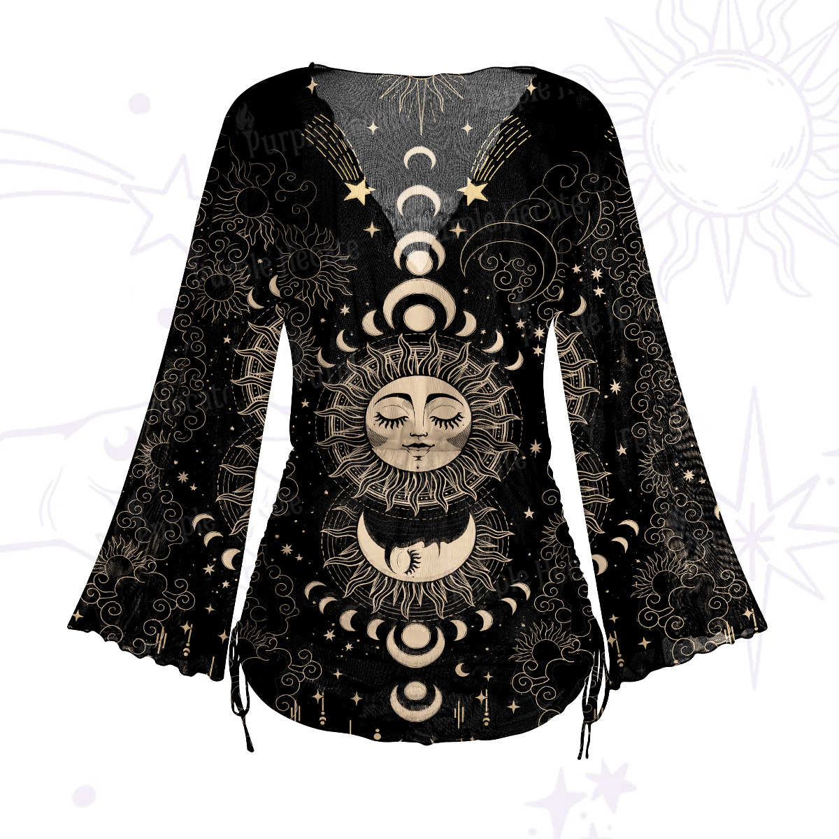 Purplehecate Lunar Eclipse Mesh Cover Up Dress
