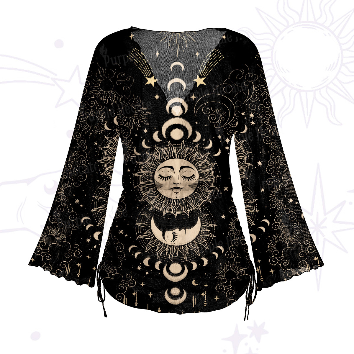 Purplehecate Lunar Eclipse Mesh Cover Up Dress