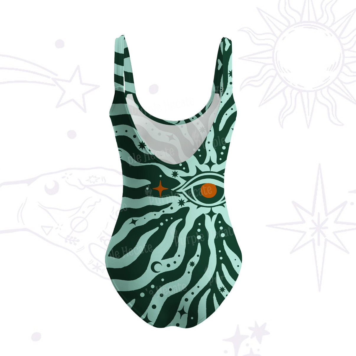 Purplehecate Green Vision Illusion One Piece Swimsuit