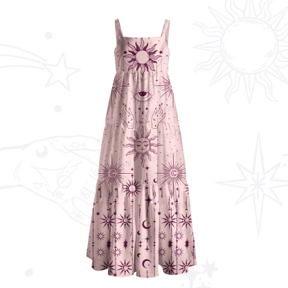 Purplehecate Solar Oracle Wide Straps Maxi Dress