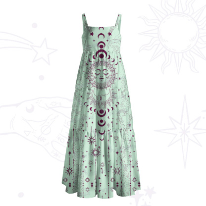 Purplehecate Lunar Eclipse Wide Straps Maxi Dress