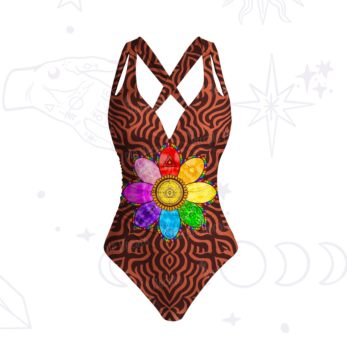 Purplehecate Rainbow Energy Bloom One-Piece Swimsuit