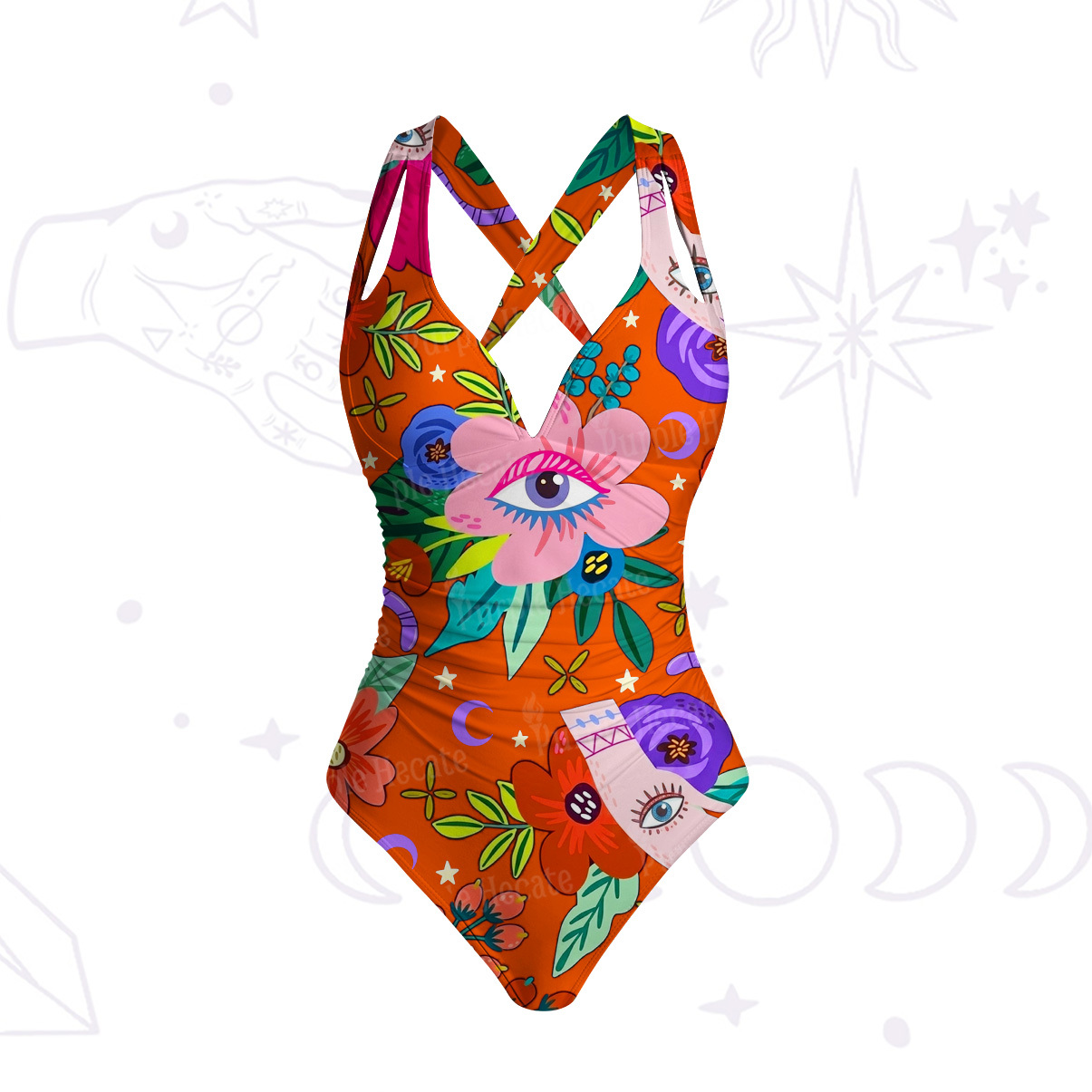 Purplehecate Eye of the Blossom One-Piece Swimsuit