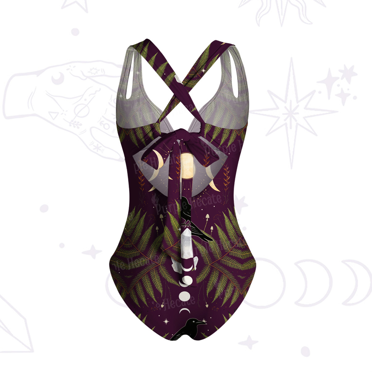 Purplehecate Lunar Raven Ritual One-Piece Swimsuit