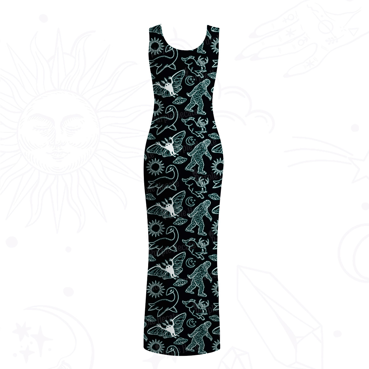 Purplehecate Cryptid Mesh Maxi Tank Beach Dress