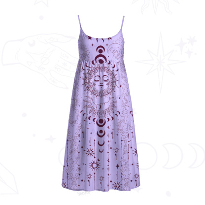 Purplehecate Lunar Eclipse Spaghetti Strap Midi Dress
