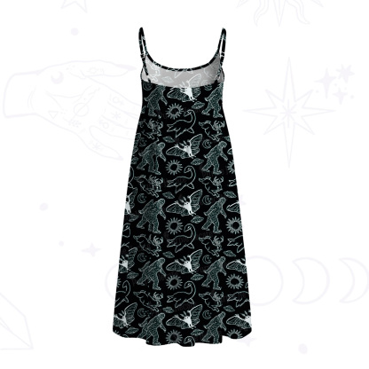 Purplehecate Cryptid Spaghetti Strap Midi Dress