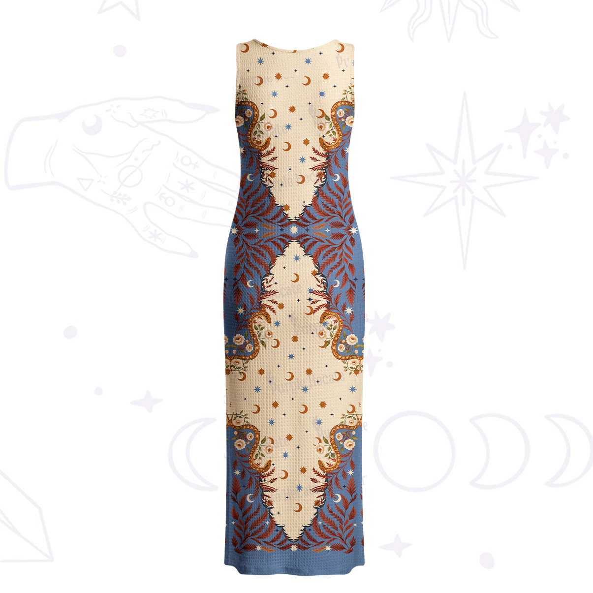 Purplehecate Celestial Ascension Crochet Knit Maxi Dress