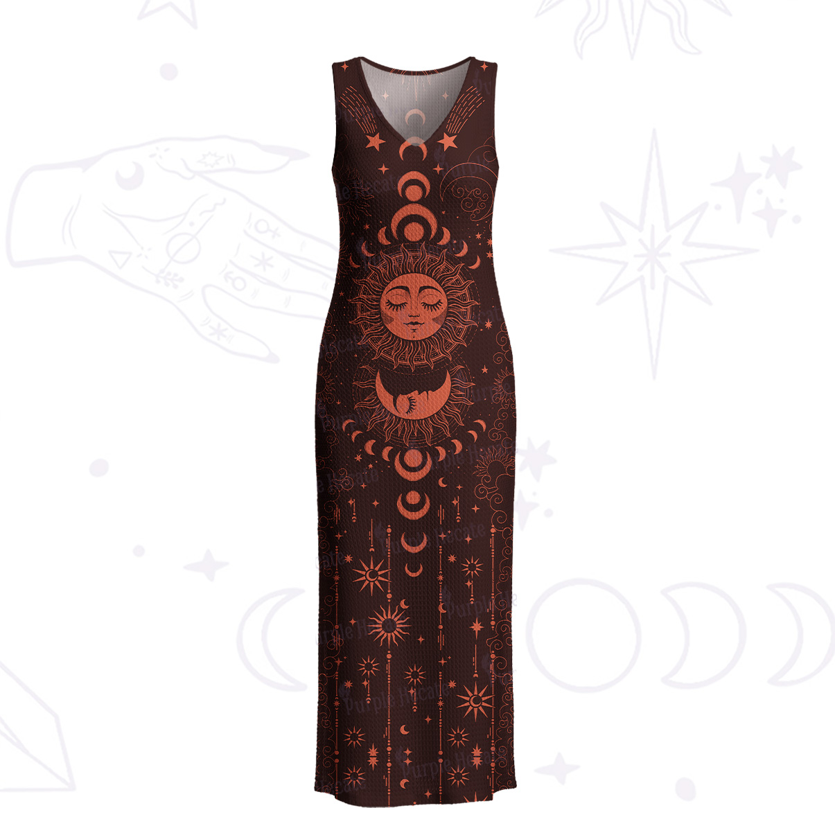 Purplehecate Lunar Eclipse Crochet Knit Maxi Dress