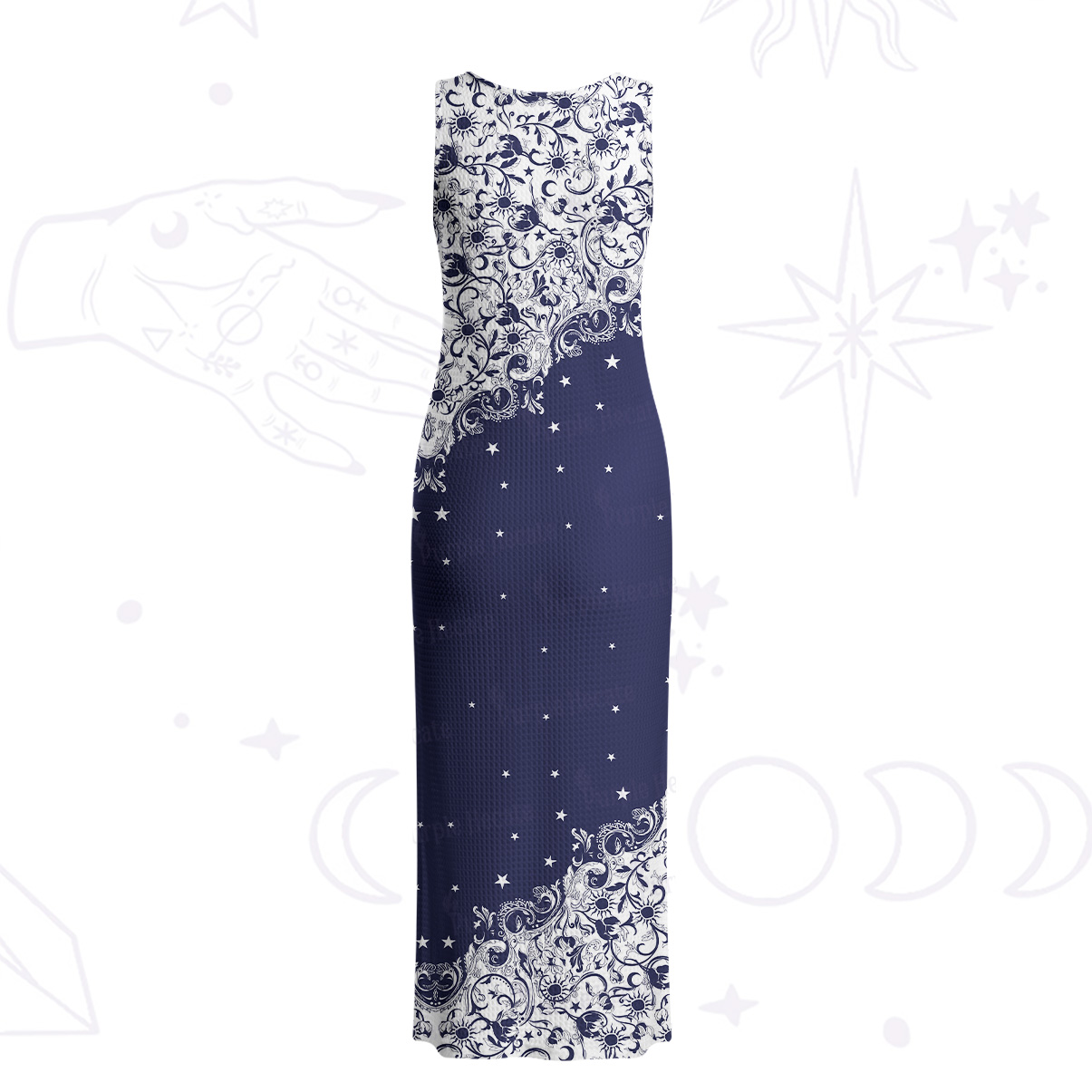 Purplehecate Midnight Star Crochet Knit Maxi Dress